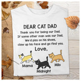 Dear Cat Dad Thank You For Being Our Dad - Personalized Cat T-shirt