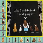 "When I needed a hand i found your paw" Girl and dog, cat personalized T-Shirt