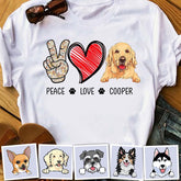 Peace Love Dogs Personalized T-Shirt TS-PT1338