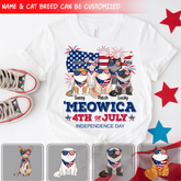 Meowica 4th Of July Independence Day - Personalized T-Shirt, Gift For Cat Lover
