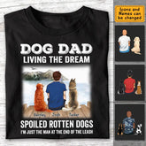 Dog Dad Man at the End of the Leash - Personalized T-Shirt - Dog Lovers TS - TT3528