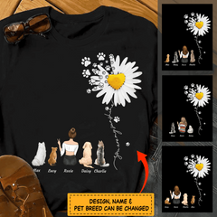 "You are my sunshine daisy" girl and dog, cat personalized T-Shirt