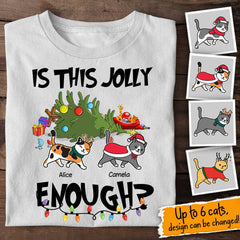 Cats Knock Over The Christmas Tree Personalized T-Shirt TS-PT172