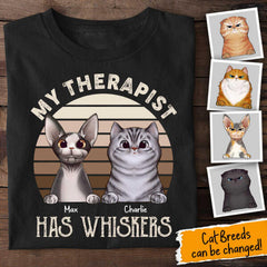 My Therapist Has Whiskers Personalized Cat T-shirt TS-NB163