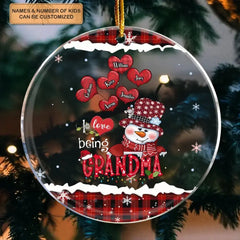 I Love Being Grandma V2 - Personalized Custom Mica Ornament - Christmas Gift For Grandma, Mom, Family Members