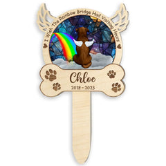 I Wish The Rainbow Bridge Had Visiting Hours - Personalized Plaque Stake, Memorial Gift for Dog Lover - PS67