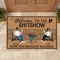 Welcome To The Shitshow - Personalized Doormat, Gift For Family, Husband & Wife Doormat