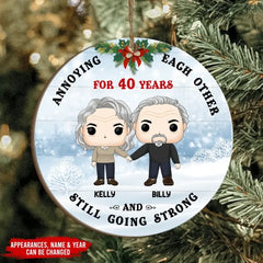 Annoying Each Other - Personalized Wooden Ornament, Christmas Gift For Married Couples