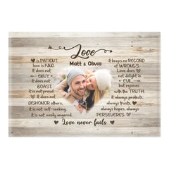 Love Is Patient Love Is Kind - Personalized Couple Canvas - Valentine Gift - Personalized Couple Canvas - Valentine Decorations