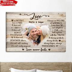 Love Is Patient Love Is Kind - Personalized Couple Canvas - Valentine Gift - Personalized Couple Canvas - Valentine Decorations