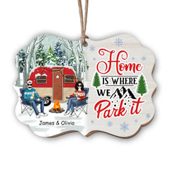 Home Is Where We Park  it - Gift For Camping Lovers - Personalized Custom Wooden Ornament