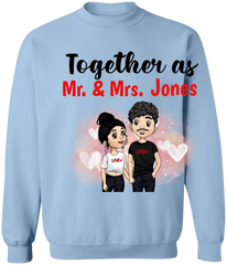 Together As Mr & Mrs, Anniversary Gifts - Personalized T-Shirt