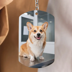 Personalized Memorial Aluminum Keychain - Custom Pet Photo - Memorial Gift Idea For Pet Owner - Best Friends Come Into Our Lives and Leave Pawprints On Our Hearts