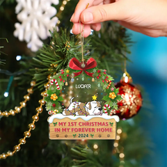 My 1st Christmas In My Forever Home - Personalized Custom Shaped Acrylic Ornament