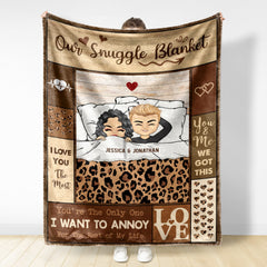 Couple Chibi Snuggle Blanket You're The Only One - Gift For Couple - Personalized Custom Fleece Blanket