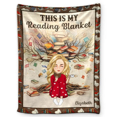 Book Tree This Is My Reading Blanket - Personalized Fleece Blanket, Sherpa Blanket