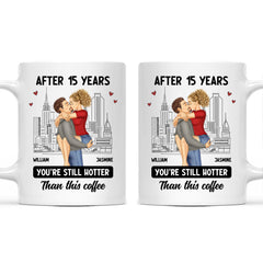 Couple Kissing After Years Hotter Than This Coffee - Gift For Couples - Personalized Mug