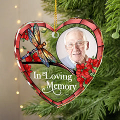 Custom Photo Memorial I'm Always With You - Personalized Heart Shaped Glass Ornament