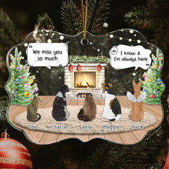 They Still Talk About You Cozy House - Memorial Christmas Gift For Pet Lovers - Personalized Medallion Acrylic Ornament