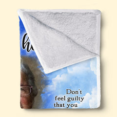 Custom Photo As I Sit In Heaven - Memorial Personalized Custom Blanket - Christmas Gift, Sympathy Gift For Family Members