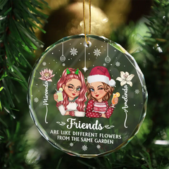 Birth Month Flower It Takes A Long Time To Grow An Old Friend - Personalized Circle Glass Ornament