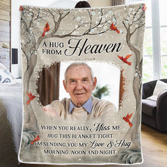 Custom Photo Loving You Forever - Memorial Personalized Custom Blanket - Christmas Gift, Sympathy Gift For Family Members