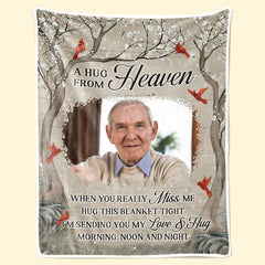 Custom Photo Loving You Forever - Memorial Personalized Custom Blanket - Christmas Gift, Sympathy Gift For Family Members