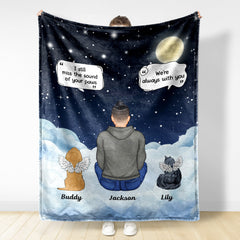 I Miss You - Memorial Gift For Pet Lovers, Dog Mom, Dog Dad, Cat Mom, Cat Dad - Personalized Fleece Blanket