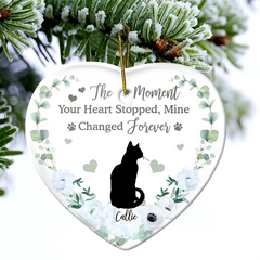 Memorial Not All Angels Have Wings Some Have Whiskers - Personalized Heart Ceramic Ornament