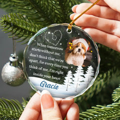 Custom Photo When Tomorrow Starts Without Me Memorial - Personalized Glass Ornament