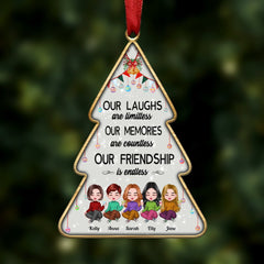 Friends - Our Laughs Are Limitless Our Memories Are Countless Our Friendship Is Endless - Personalized Transparent Ornament (Ver 2)