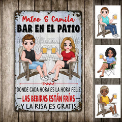 Personalized Couple Spanish Patio Metal Sign JR153 85O36