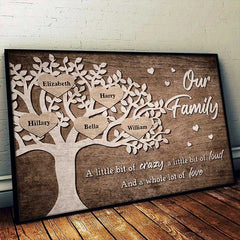 A Little Bit Of Crazy - Personalized Horizontal Poster - Gift For Grandparents