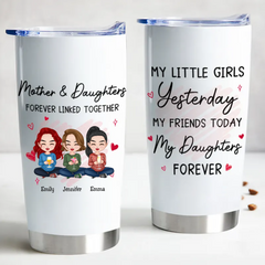 20oz Mother - Mother And Daughter Forever Linked Together - Personalized Tumbler