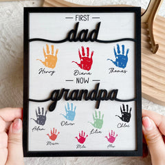 First Dad Now Grandpa - Personalized Wooden Plaque