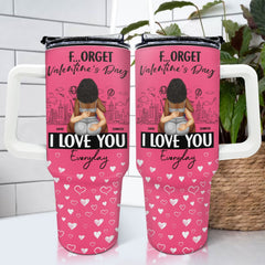 I Love You Everyday - Loving, Anniversary Gift For Couple, Spouse, Husband, Wife - Personalized 40oz Tumbler With Straw