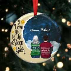 Brothers & Sisters - I Love You To The Moon And Back - Personalized Circle Ornament